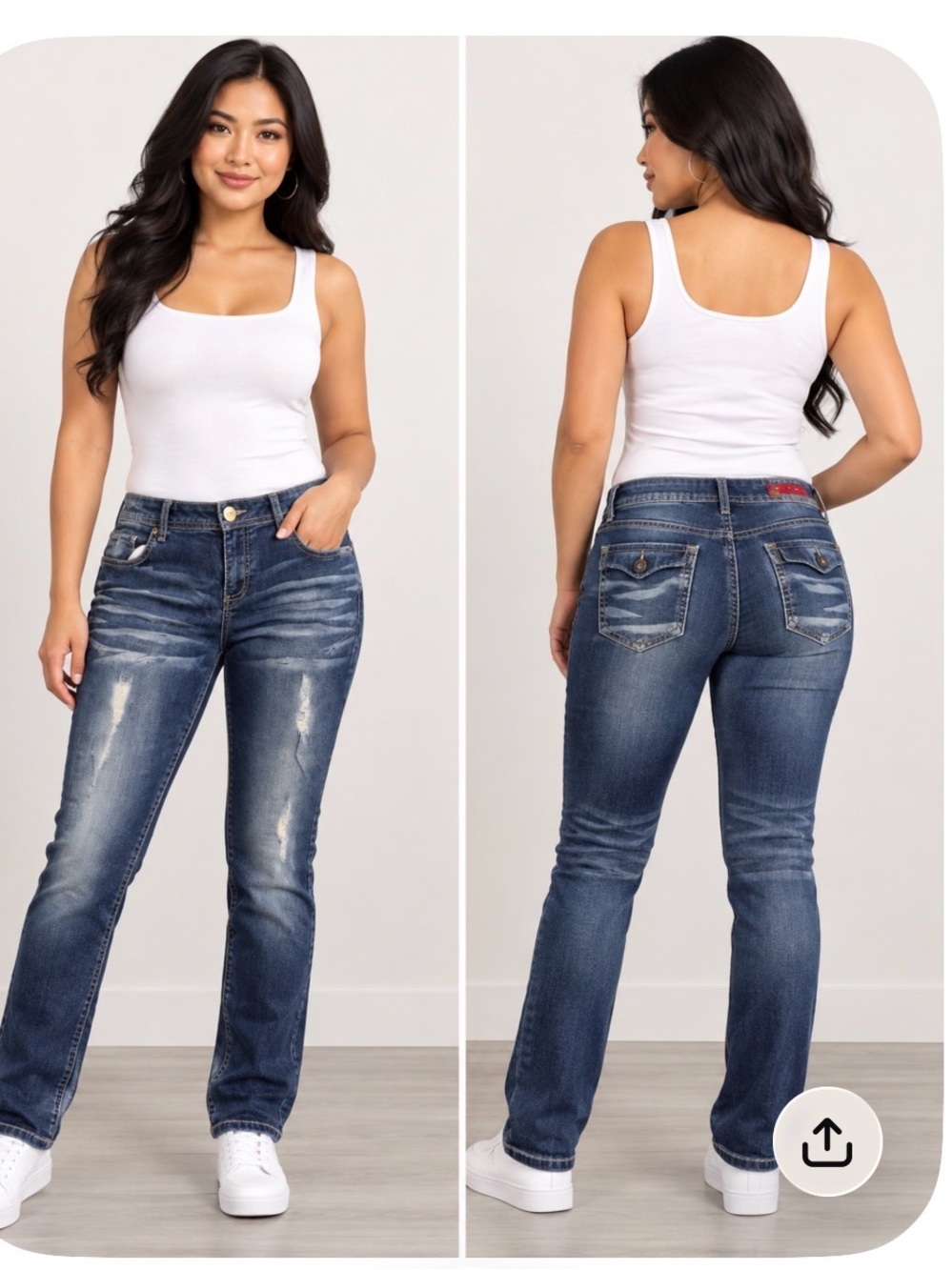 Apple Bottoms Dark Blue Distressed Skinny Jeans Y/2K Vintage